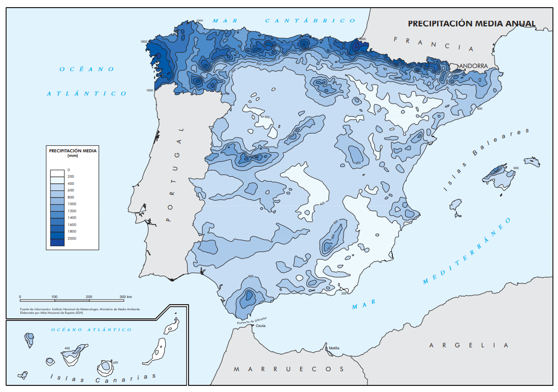 Mapa precipitación España