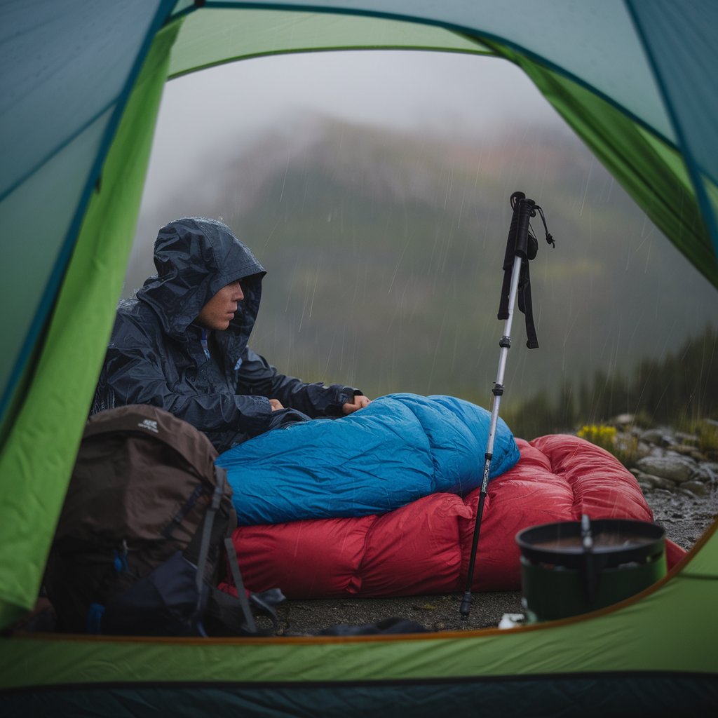 Productos impermeables para acampada.